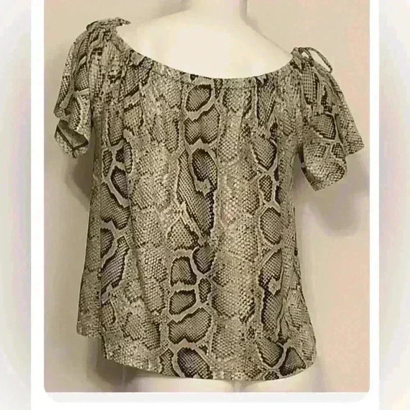 MK on/off shoulder snake print top - Picture 3 of 5